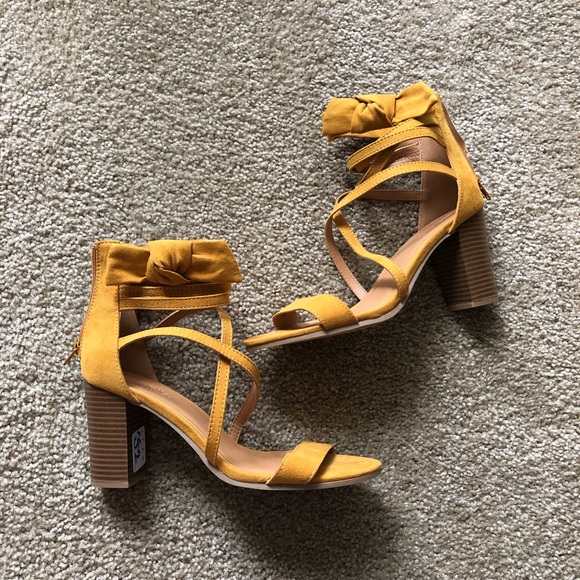 mustard strappy sandals